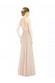 High Halter Neck Illusion Lace Bridesmaid Dress / Prom Dress with Chiffon Skirt and Keyhole Back