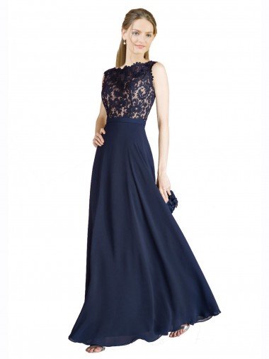 Shop Bateaux Neckline A-Line Lace Bridesmaid Dress / Prom Dress with Top Nude Layer Sydney