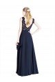 Bateaux Neckline A-Line Lace Bridesmaid Dress / Prom Dress with Top Nude Layer