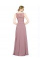 Long A-Line Chiffon Bridesmaid Dress / Prom Dress with Sleeveless Lace Crop Top