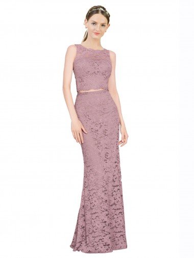 Shop Sleeveless Crop Top High Neck Mermaid Lace Bridesmaid Dress / Prom Dress Sydney