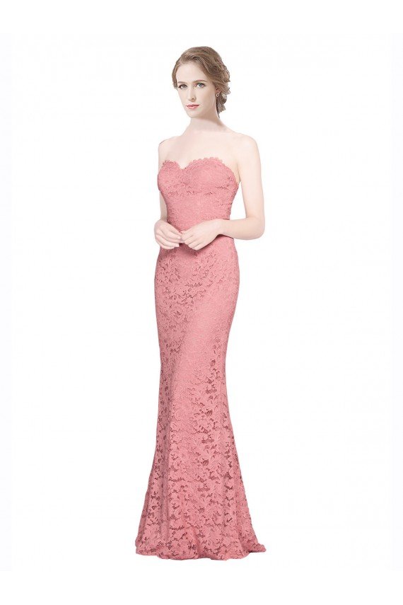 Fitted Sweetheart Mermaid Lace Bridesmaid Dress / Prom Dress