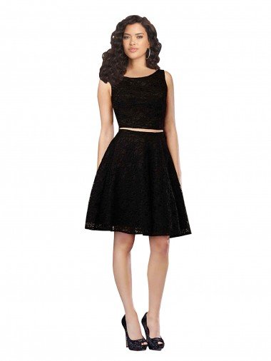 Shop Two Piece Short Lace Cocktail Bridesmaid Dress with Jewel Neckline Sydney