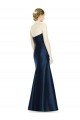 Full Length Strapless Satin Bridesmaid Dress with Lace Sweetheart Neckline