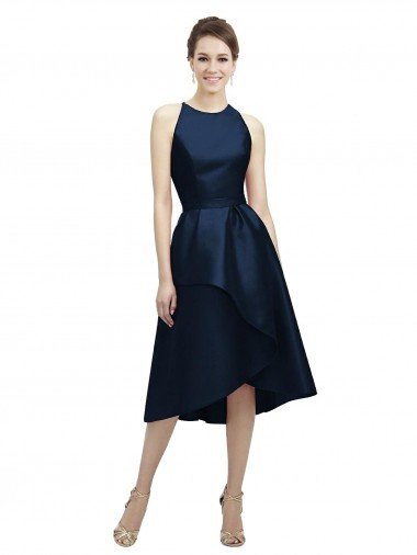 Shop Halter Neck Short Tea Length Sleeveless Satin Bridesmaid Dress Sydney