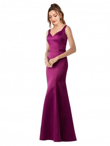 Shop Fitted Sexy Open Back Formal Satin Bridesmaids Dress with Floral Details Sydney