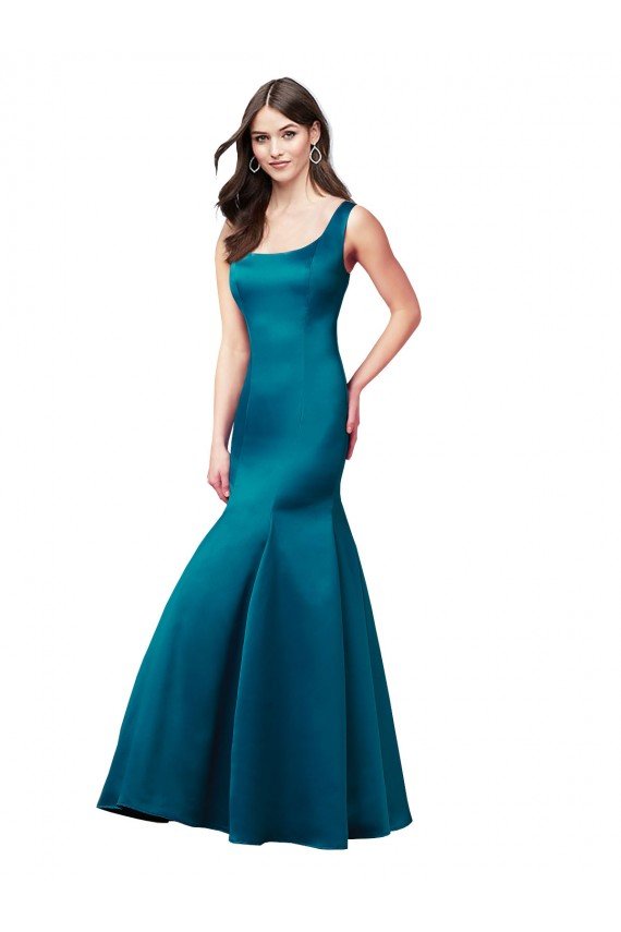 Long Sleek Satin Bridesmaid Dress / Prom Dress with U-Back