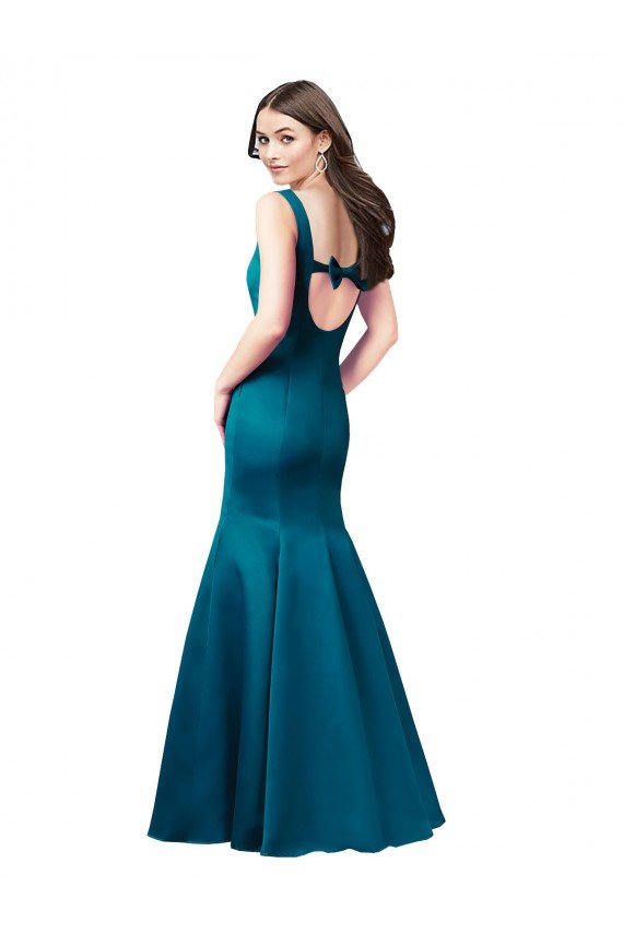 Long Sleek Satin Bridesmaid Dress / Prom Dress with U-Back