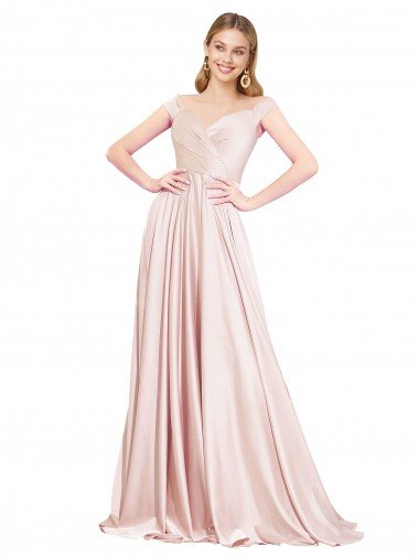 Shop A-Line Off the Shoulder Sweetheart Formal Satin Bridesmaid Dress / Prom Dress Sydney