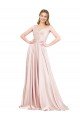 A-Line Off the Shoulder Sweetheart Formal Satin Bridesmaid Dress / Prom Dress