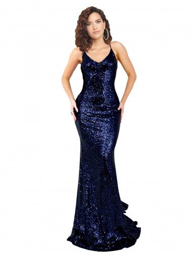 Shop Mermaid V-Neck Low Back Long Formal Sequin Bridesmaid Dress / Prom Dress Sydney