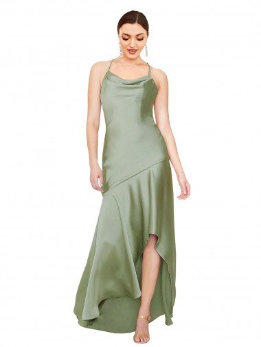 Shop Formal Silky Satin Bridesmaid Dress / Prom Dress with Bias Cut Skirt Sydney