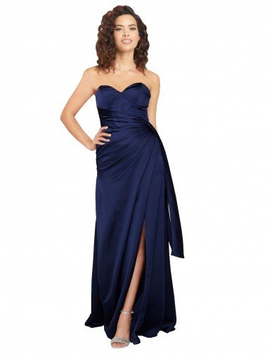 Shop Floor Length Wrap Skirt Formal Silky Satin Bridesmaid Dress / Prom Dress Sydney