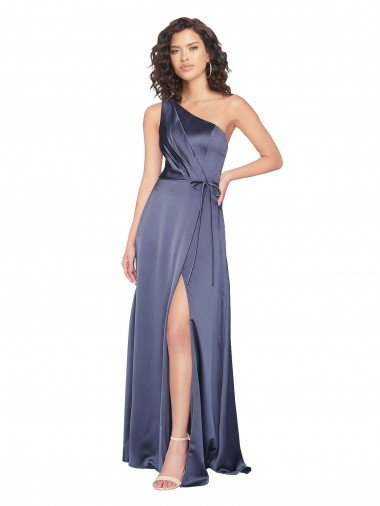 Shop Draped Formal Silky Satin Bridesmaid Dress / Prom Dress with Tied Waist Sydney