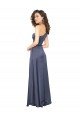 Draped Formal Silky Satin Bridesmaid Dress / Prom Dress with Tied Waist