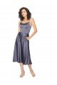 Midi Cocktail Length Silky Satin Bridesmaid Dress / Prom Dress with Open Tied Back