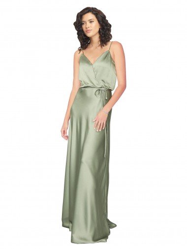 Shop Formal Silky Satin Bridesmaid Dress with Tied Waist Sydney