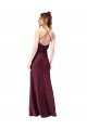 Cowl Back V-Neck Formal Silky Satin Bridesmaid Dress / Prom Dress