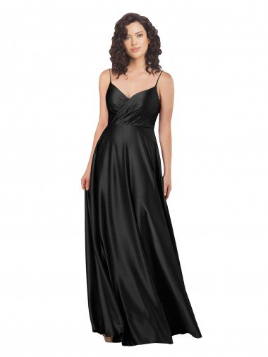 Shop Full Length V-Neckline Formal Silky Satin Bridesmaid Dress / Prom Dress with Full Skirt Sydney