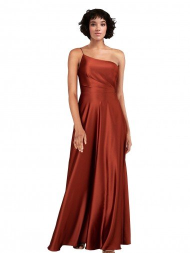 Shop Sophisticated One Shoulder Formal Silky Satin Bridesmaid Dress / Prom Dress with Full Skirt Sydney