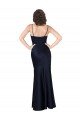 Draped Cowl Neck Formal Silky Satin Bridesmaid Dress / Prom Dress with Skirt Slit