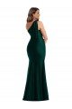 Cascading Bow One Shoulder Formal Silky Satin Mermaid Bridesmaid Dress / Prom Dress with Front Slit