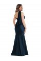 Scarf Neck One Shoulder Formal Silky Satin Mermaid Bridesmaid Dress / Prom Dress with Front Slit