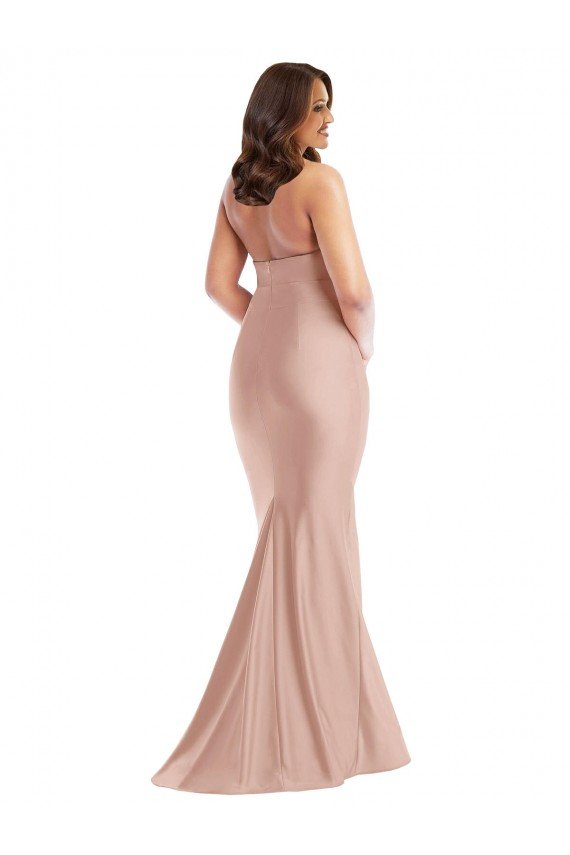 Criss Cross Halter Open Back Formal Silky Satin Mermaid Bridesmaid Dress / Prom Dress