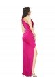 One Shoulder Long Full Length Formal Silky Satin Bridesmaid Dress / Prom Dress with Front Side Split