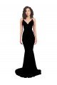 Fishtail Shaped V-Neck Open Back Formal Spandex Bridesmaid Dress / Prom Dress