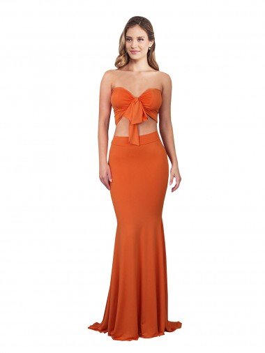 Shop Strapless Bandeau Bodice Long Formal Spandex Bridesmaid Dress / Prom Dress Sydney