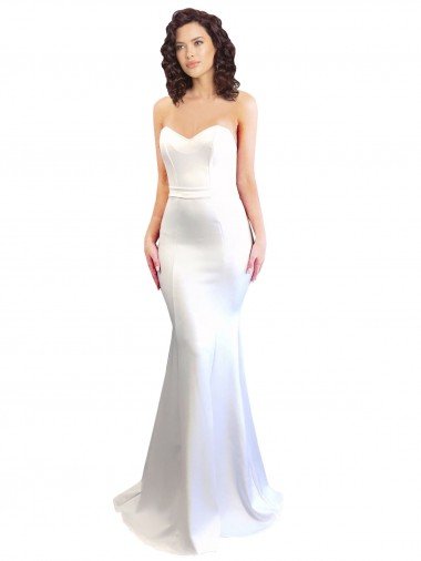 Shop Sweetheart Strapless High Neck Long Formal Crepe Bridesmaid Dress / Prom Dress Sydney