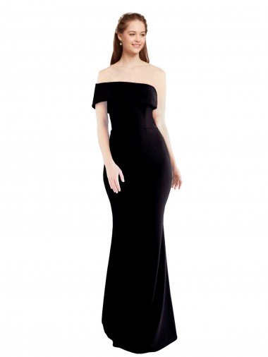 Shop Asymmetrical Draped Off the Shoulder Banded Formal Crepe Bridesmaid Dress / Prom Dress Sydney