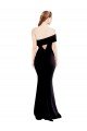 Asymmetrical Draped Off the Shoulder Banded Formal Crepe Bridesmaid Dress / Prom Dress