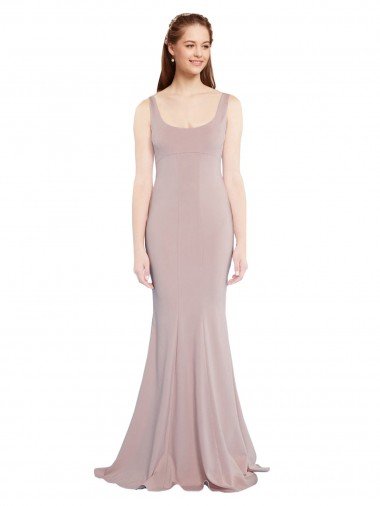 Shop Sleeveless Scoop Neck Fully Lined Formal Crepe Bridesmaid Dress / Prom Dress Sydney