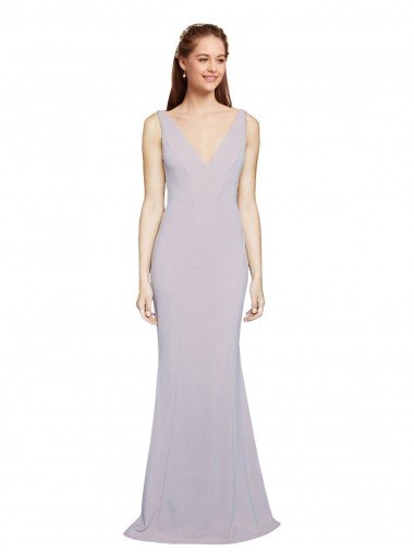 Shop Cut-Out Back V-Neckline Mermaid Formal Crepe Bridesmaid Dress / Prom Dress Keyhole Back Sydney