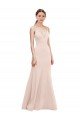 Deep V-Neck and Back Long Formal Crepe Bridesmaid Dress / Prom Dress