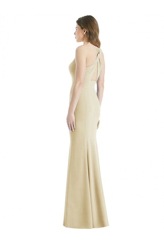 Criss Cross Twist Cutout Back Trumpet Bridesmaid Dress / Prom Dress