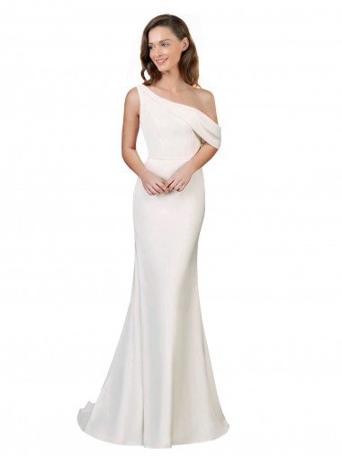 Shop One Shoulder Formal Crepe Bridesmaid Dress / Prom Dress with Draped Off the Shoulder Strap Sydney