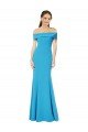 Off the Shoulder Formal Crepe Bridesmaid Dress / Prom Dress with Fitted Silhouette