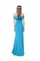 Off the Shoulder Formal Crepe Bridesmaid Dress / Prom Dress with Fitted Silhouette