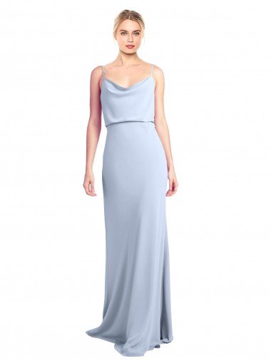 Shop Feminine Cowl Neck Slim Floor Length Stretch Formal Crepe Bridesmaid Dress / Prom Dress Sydney