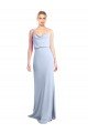 Feminine Cowl Neck Slim Floor Length Stretch Formal Crepe Bridesmaid Dress / Prom Dress