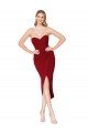 Cocktail Length Sweetheart Mermaid Wrap Formal Crepe Bridesmaid Dress / Prom Dress