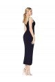 High Neck Spaghetti Straps Formal Crepe Short Cocktail Wrap Bridesmaid Dress / Prom Dress