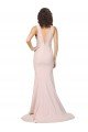 Deep Plunging V-Neckline Full Length Formal Crepe Bridesmaid Dress / Prom Dress with Deep V-Backline