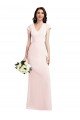 Cap Sleeve A-Line Formal Crepe Bridesmaid Dress / Prom Dress with Pockets