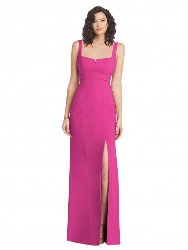 Shop Wide Strap Notch Empire Waist Bridesaid Dress with Front Slit Sydney