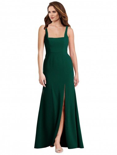 Shop Square Neck Trumpet Maxi Bridesmaid Dress / Prom Dress with Front Slit Sydney