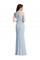 Halter Maxi Bridesmaid Dress / Prom Dress with Cascade Ruffle Slit